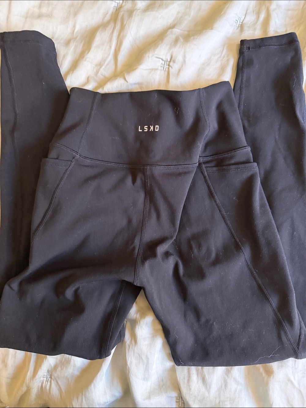 LSKD Black High-Waist Athletic Leggings